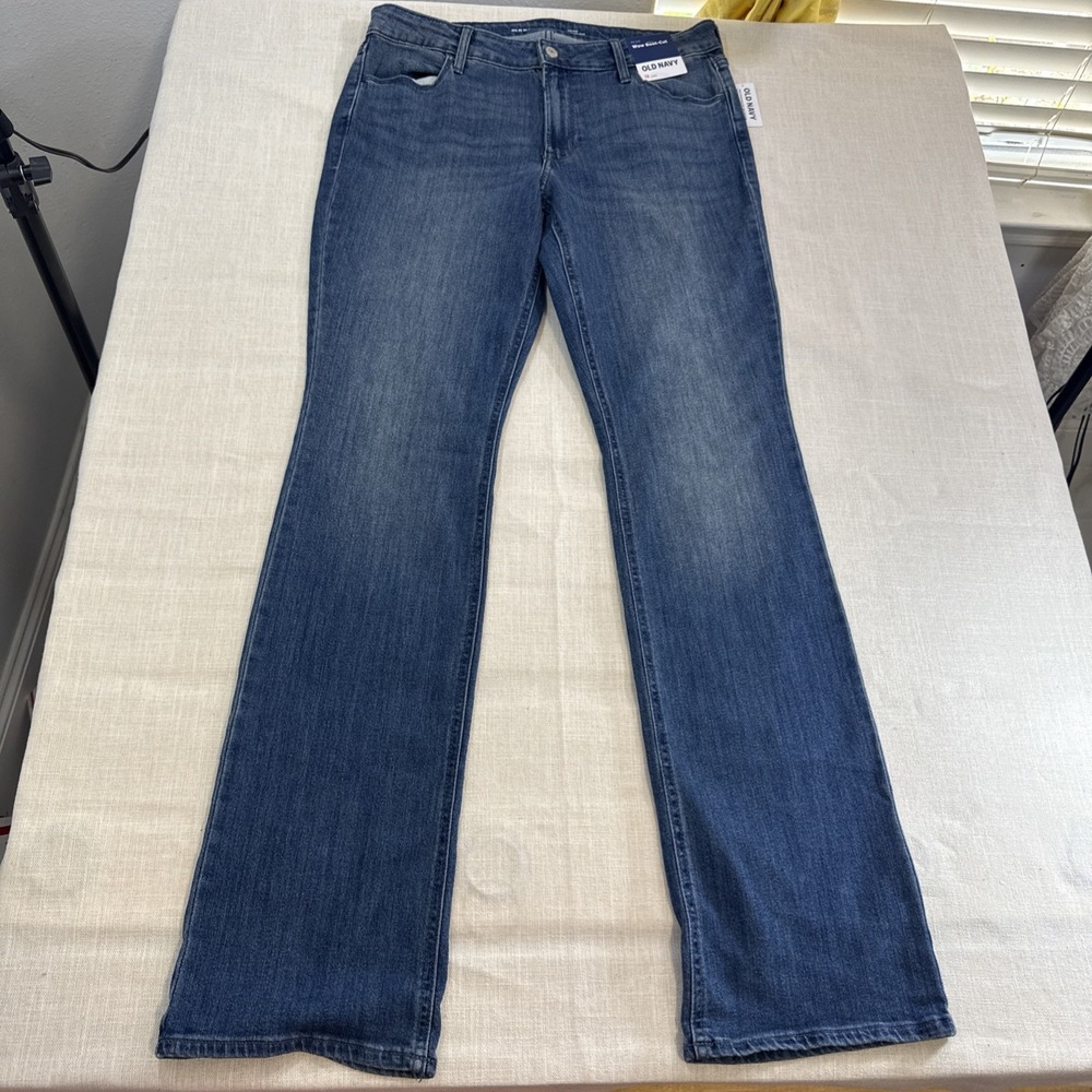 Old Navy Wow Bootcut Jeans Womens 12 Long Blue Mid Rise Stretch Denim Y2K - Picture 3 of 12